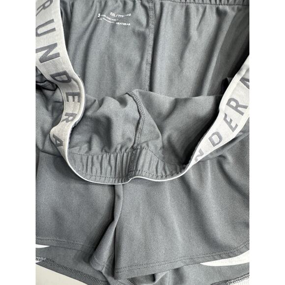Under Armour HeatGear Shorts Womens Small Gray Stretch Waist Athletic Size XXL - Picture 2 of 5